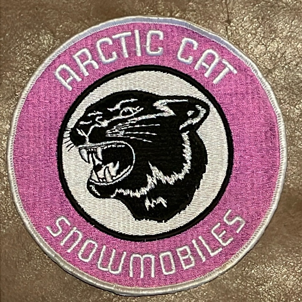 Artic Cat Snowmobile Lavender Colored Patch. Excellent Condition. 6 Inches.